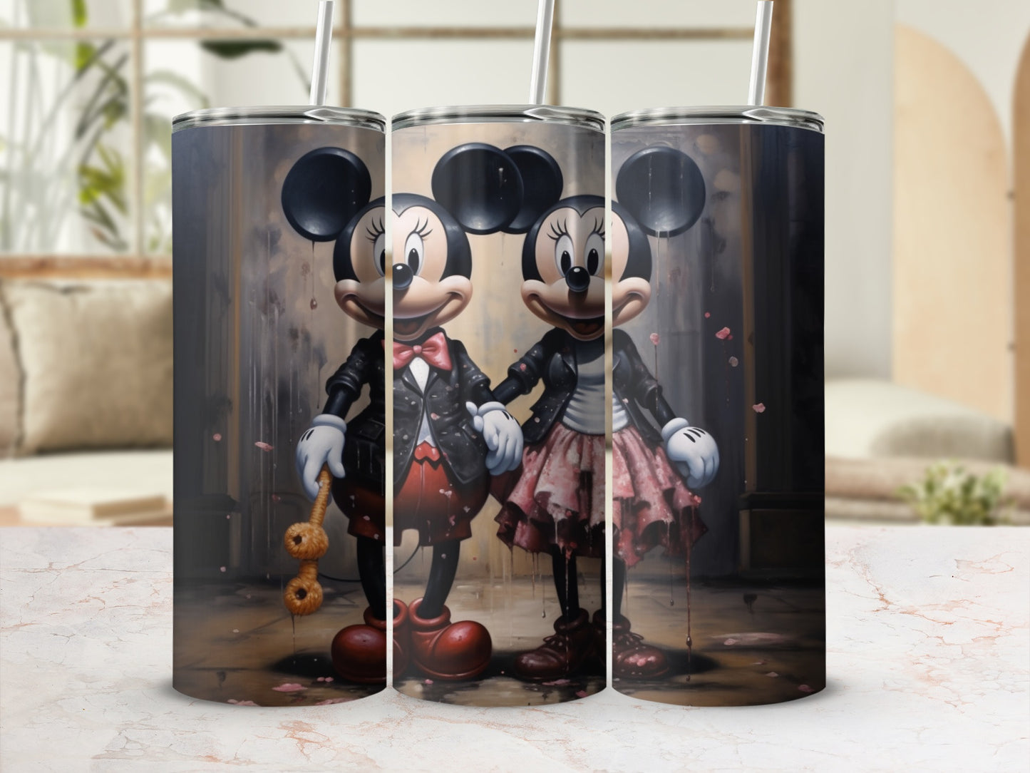 Cute Cartoon Character Couple Design Tumbler for You