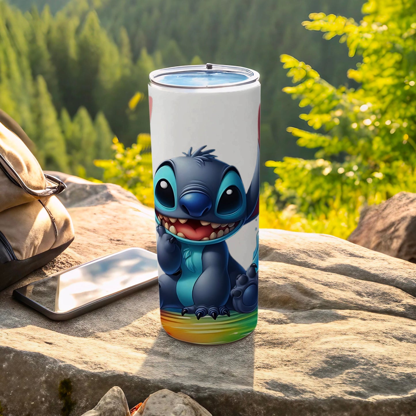 Cute Blue Alien Character Insulated Tumbler Cup