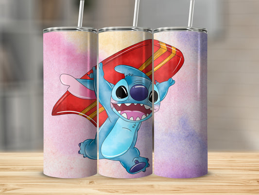 Surfboard Cartoon Character Tumbler for Fun Designs