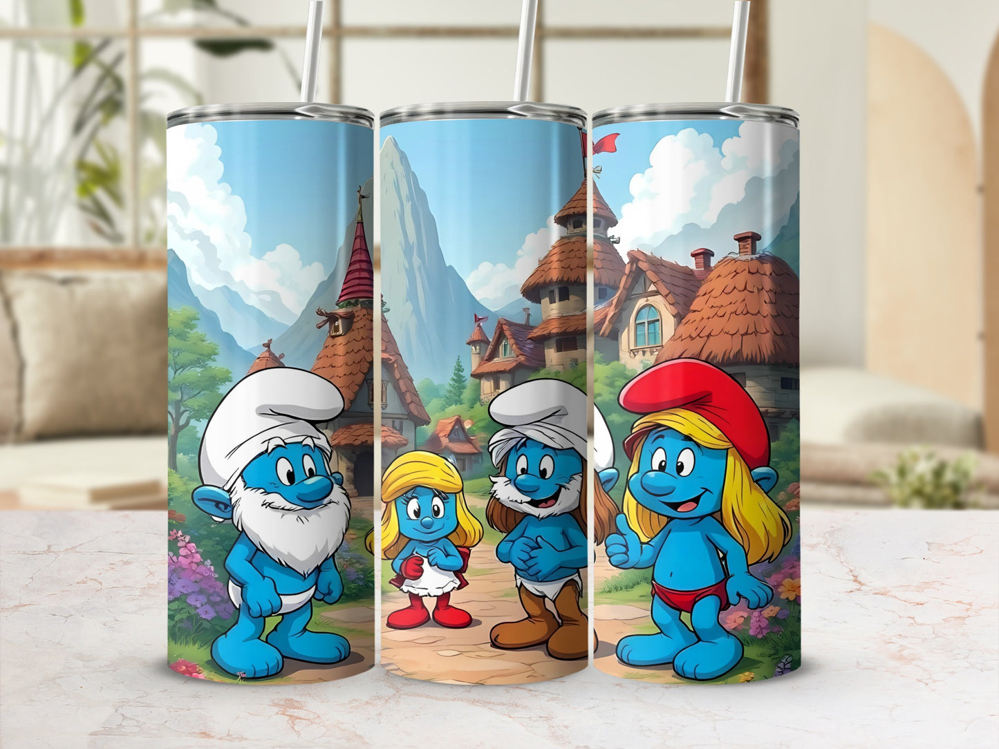 Cartoon Character Print Stainless Steel Tumbler Cup