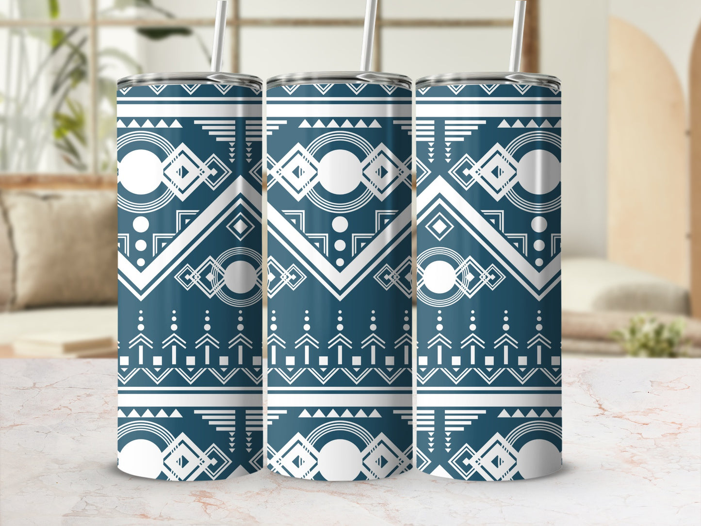 Modern Minimalist Geometric Pattern Tumbler Cup