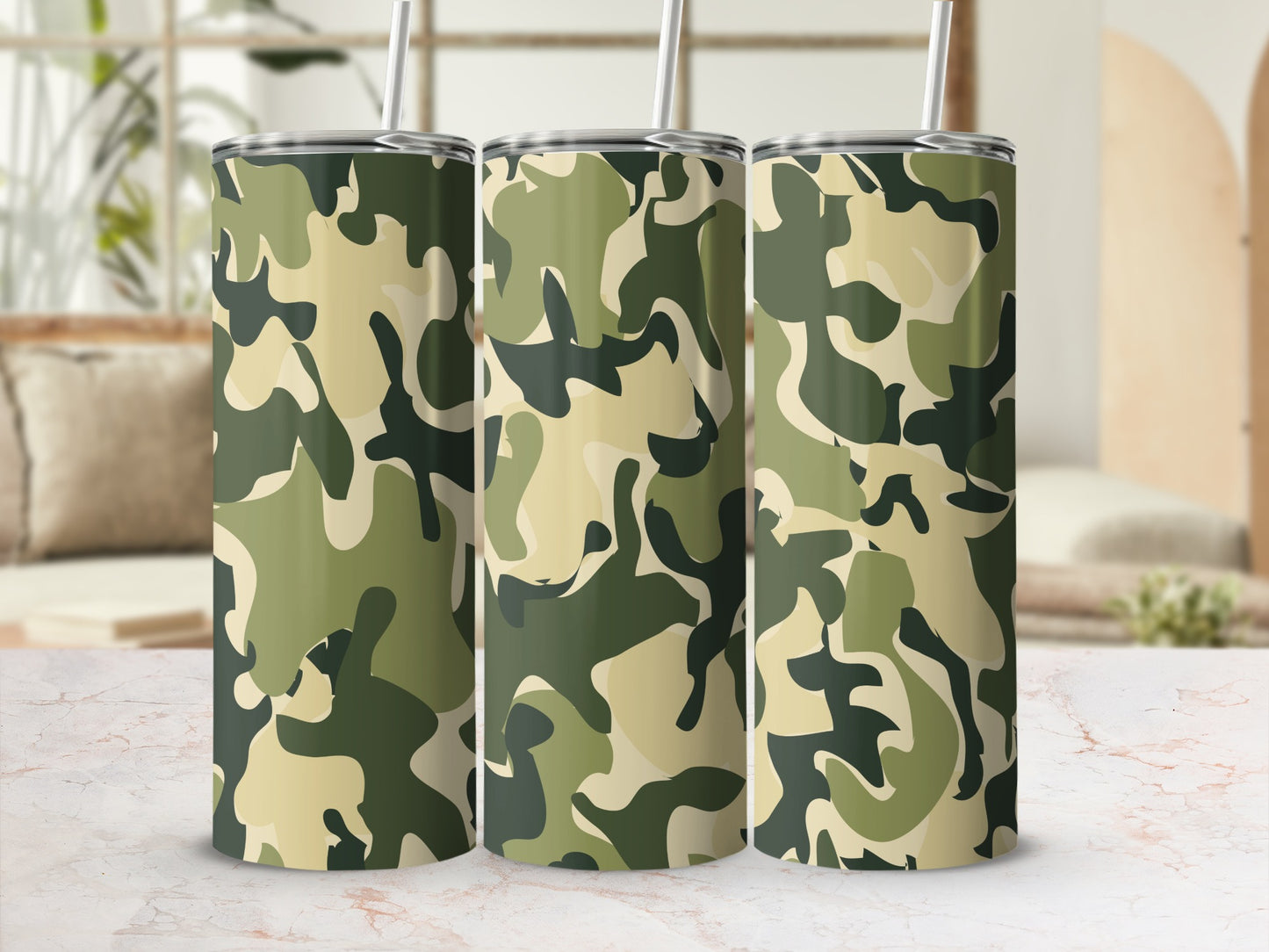 Camouflage Pattern Double-Walled Stainless Steel Tumbler