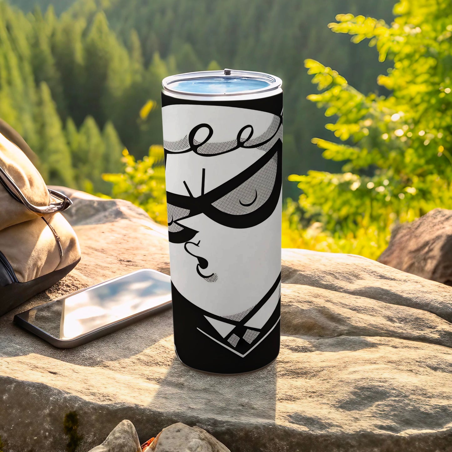 Insulated Travel Mug with Modern Artistic Print Design