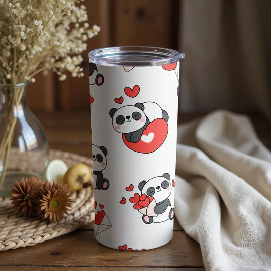 Adorable Panda Love Hearts Insulated Tumbler Product