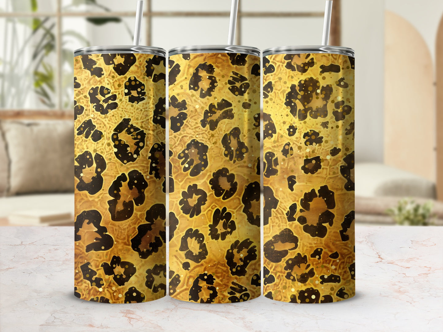 Leopard Print Insulated Stainless Steel Tumbler