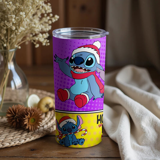 Colorful Christmas Themed Cartoon Character Tumbler
