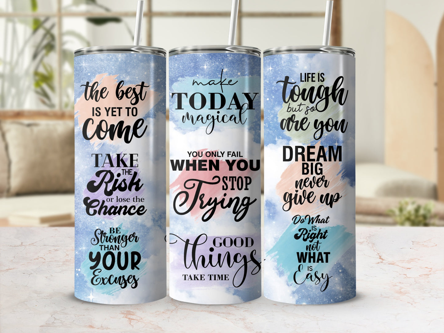 Motivational Quote Insulated Tumbler Set Ideal for Gifts