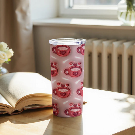 Pink and Red Hearts Pattern Insulated Tumbler