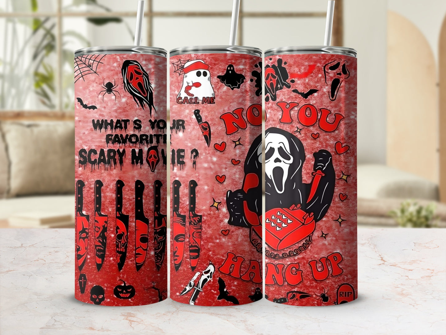 Horror Movie Themed Stainless Steel Tumblers