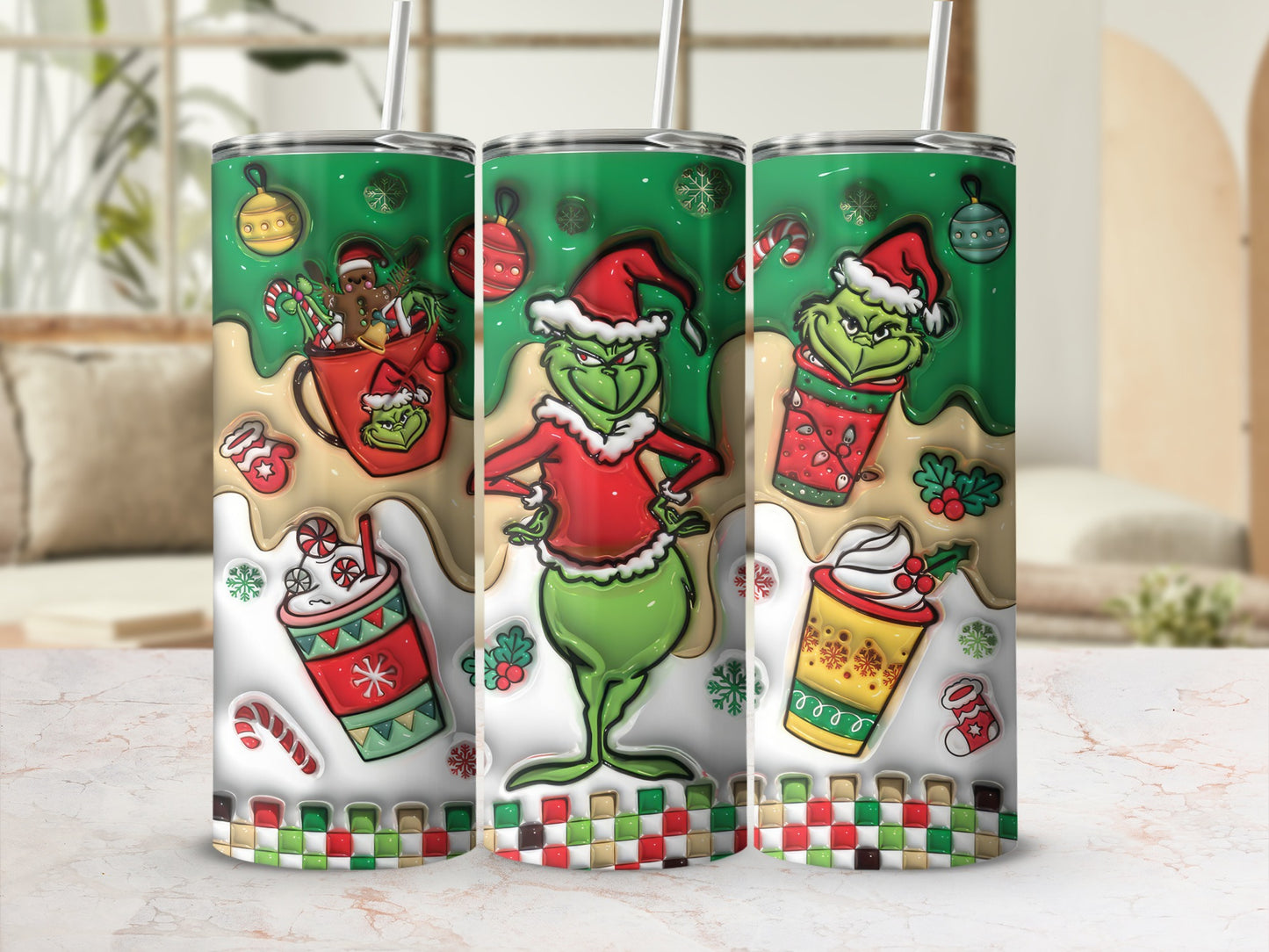 Funny Christmas Grinch Themed Tumbler Cup Product
