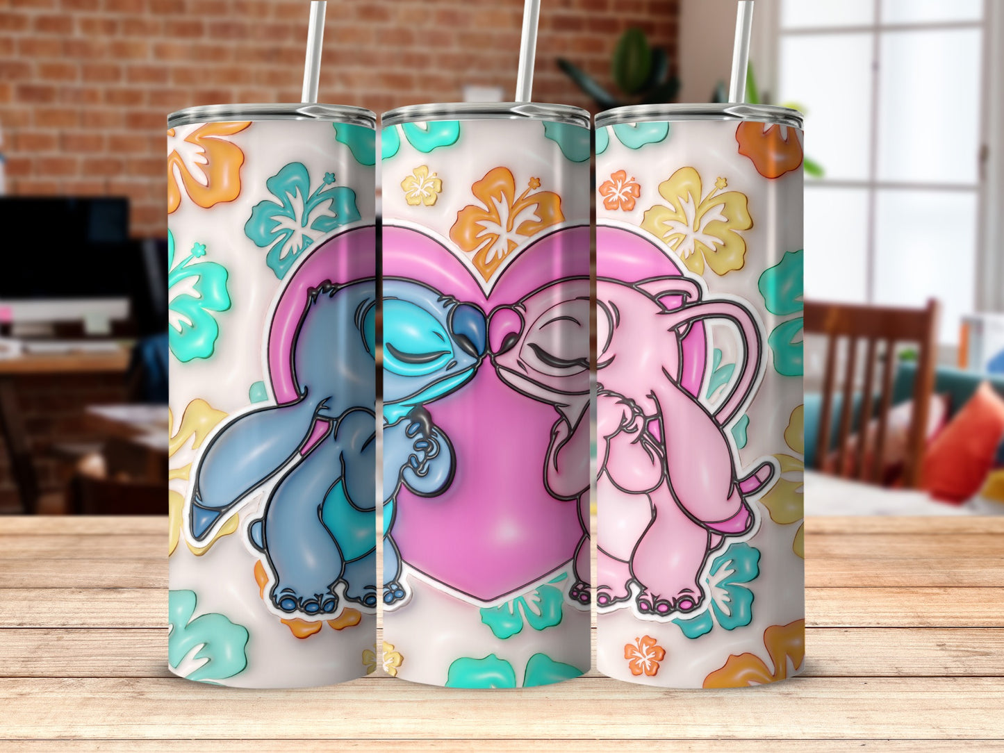 Adorable Cartoon Design with Heart Tumbler