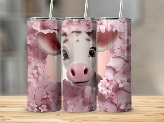 Adorable Calf Pink Petal Textured Background Tumbler product type