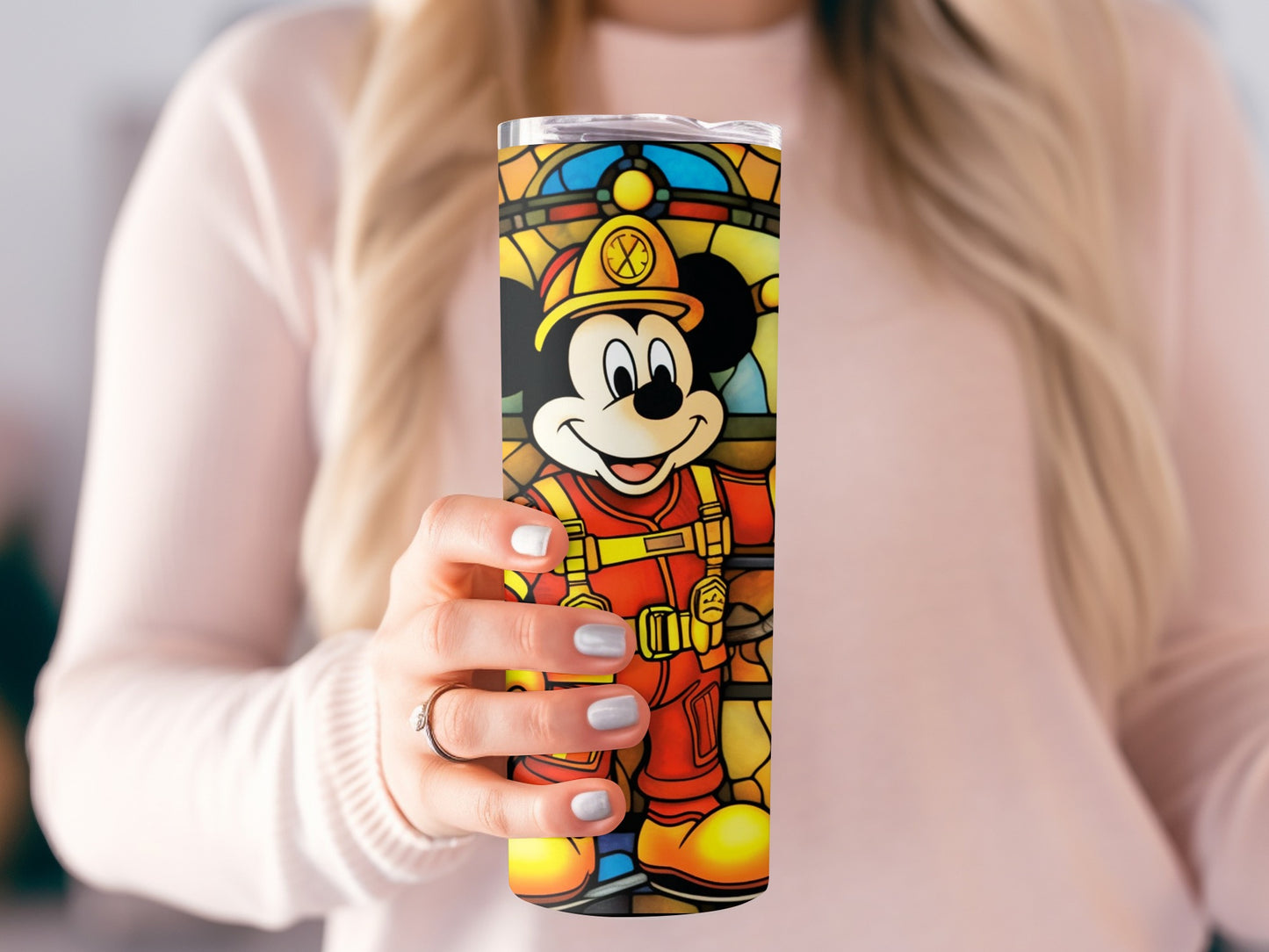 Firefighter Mickey Mouse Tumbler Colorful Design Cup