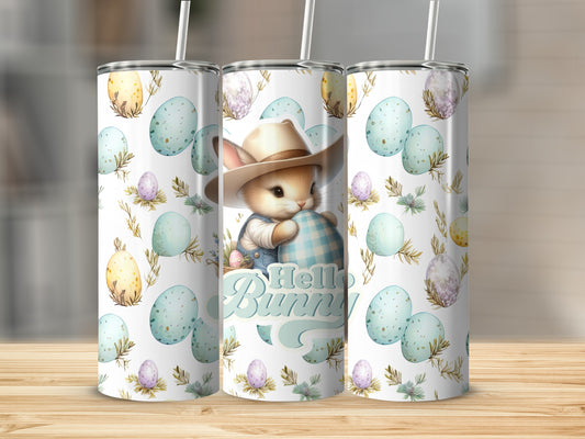 Cute Bunny Cowboy Hat Easter Eggs Hello Bunny Tumbler product type