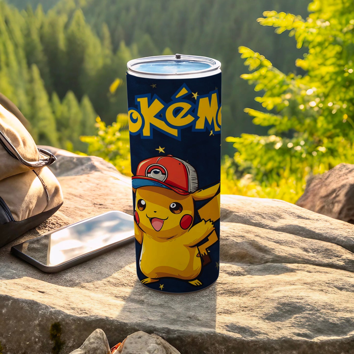 Pikachu with Ash Hat Adventure Pikachu Travel Tumbler