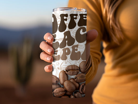 Coffee Aesthetic Travel Mug with Beans Design