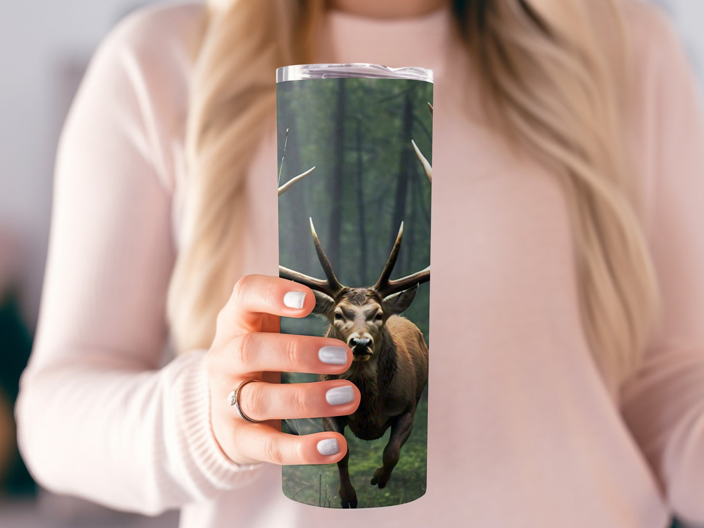 Majestic Deer in Forest Stainless Steel Tumbler