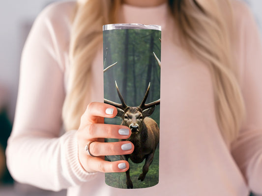 Majestic Deer in Forest Stainless Steel Tumbler