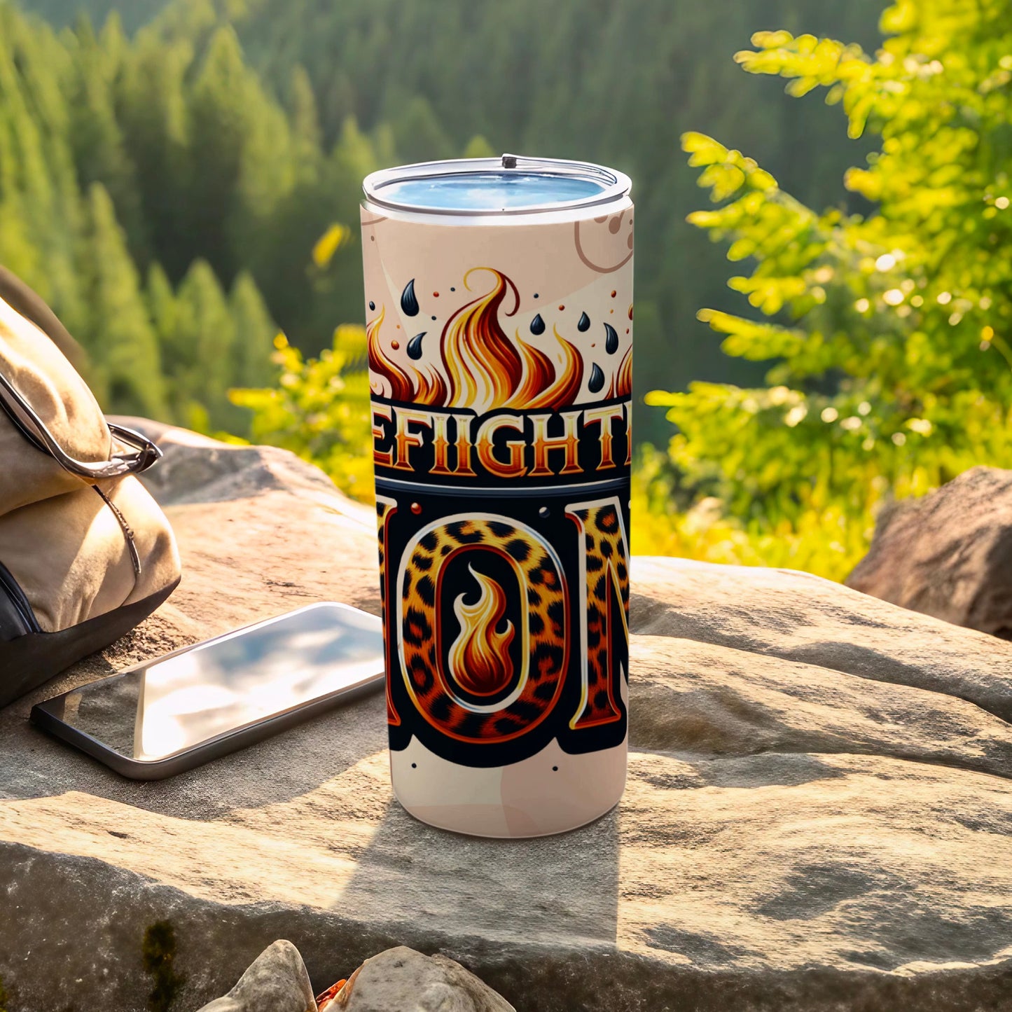 Firefighter Mom Flame Graphic Tumbler 20oz