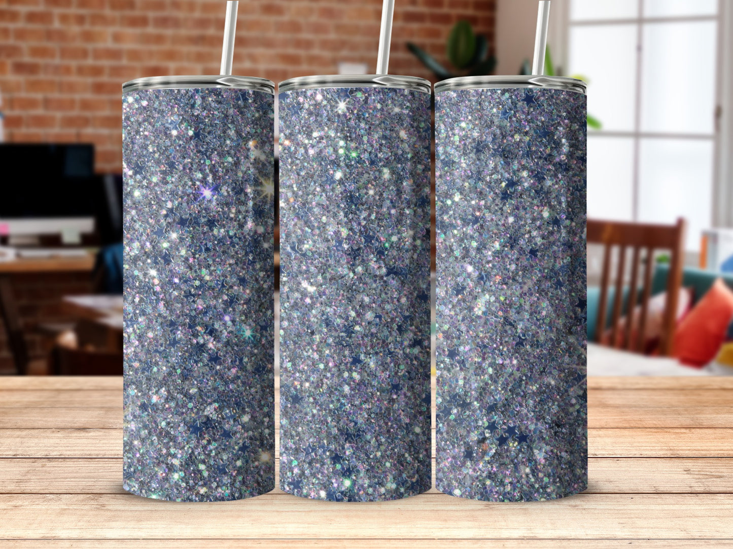 Glittery Sparkle Patterned Drink Tumbler