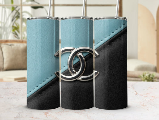 Stylish Blue and Black Stainless Steel Tumbler