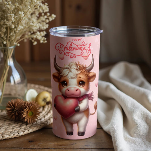 Happy Valentine's Day Adorable Cow Heart themed Cup