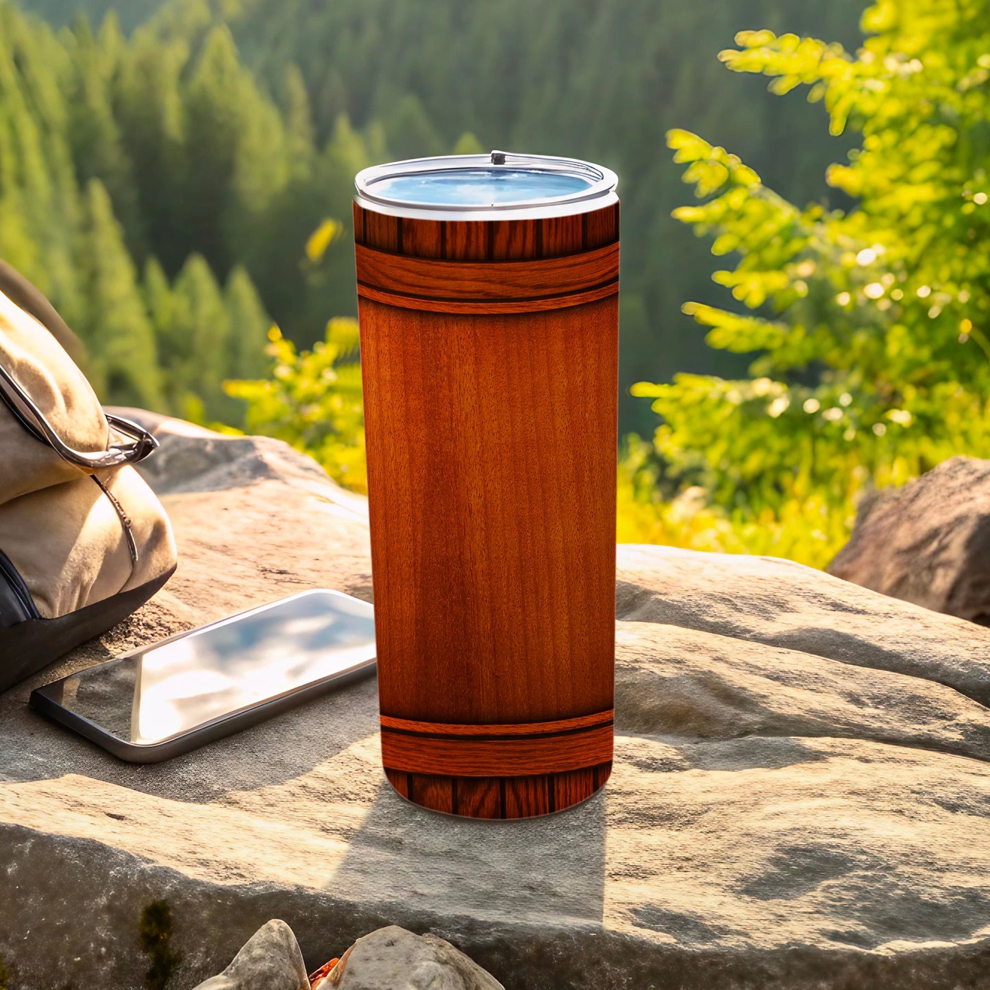 Rustic Wood Grain Patterned Slim Drinkware product type