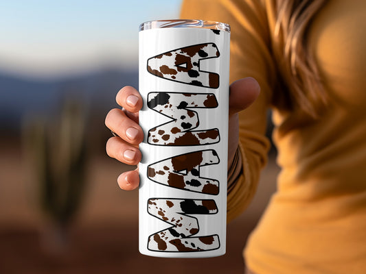 Cow Print Mama Design Tumbler Beverage Holder