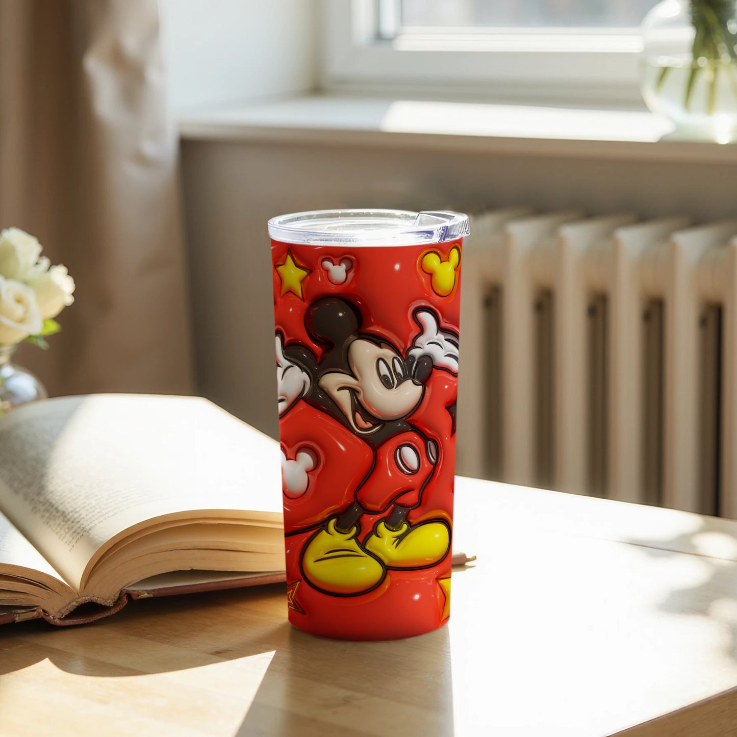 Mickey Mouse Design Red Tumbler Fun Travel Mug
