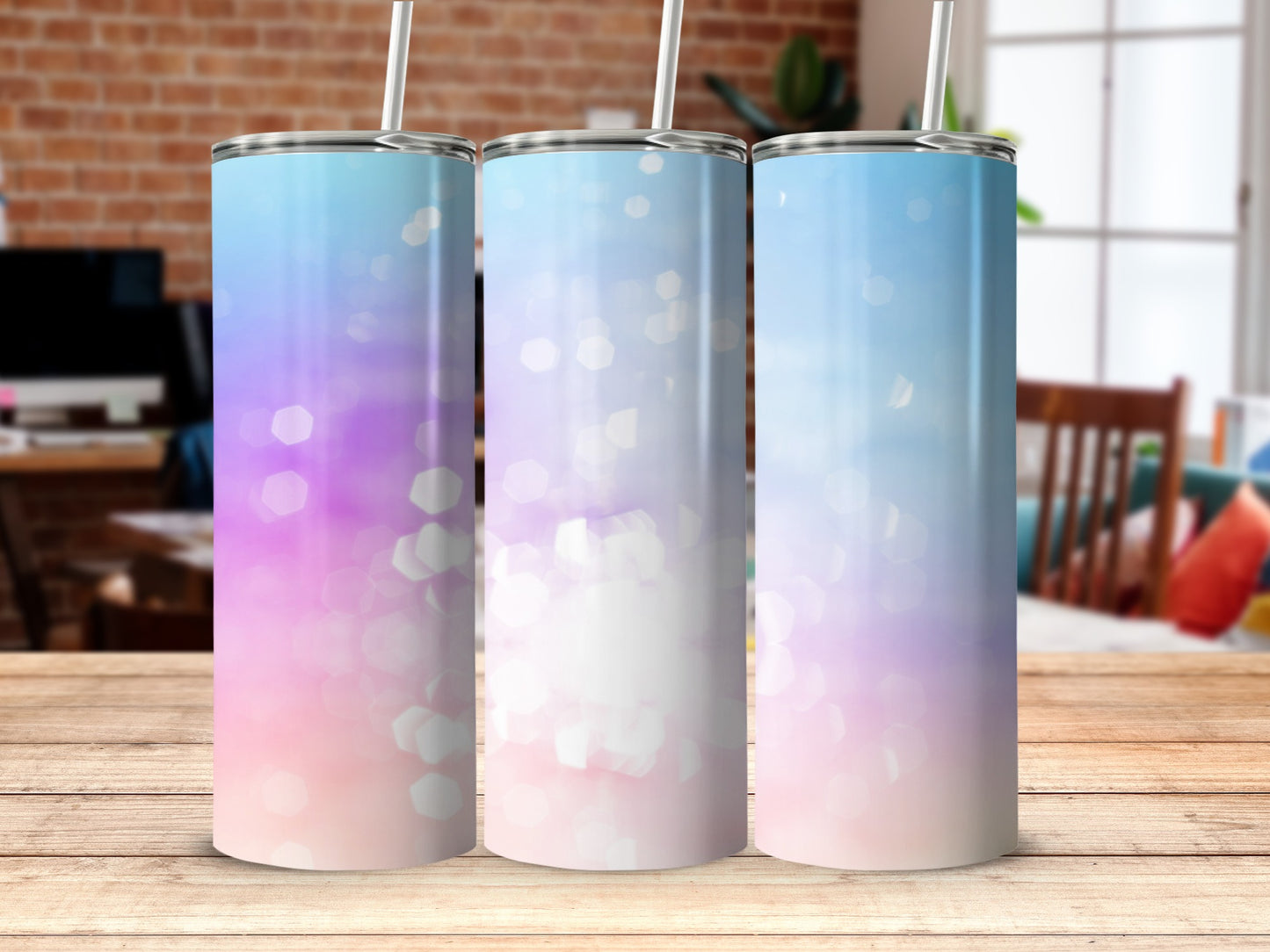Gradient Pastel Holographic Tumbler Cup