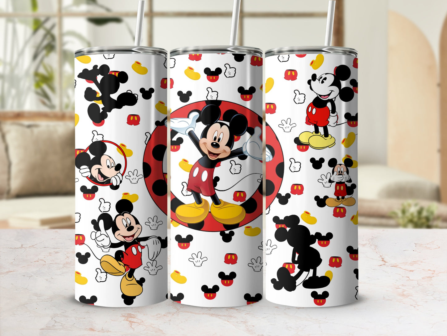 Colorful Mickey Mouse Themed Tumbler with Fun Design