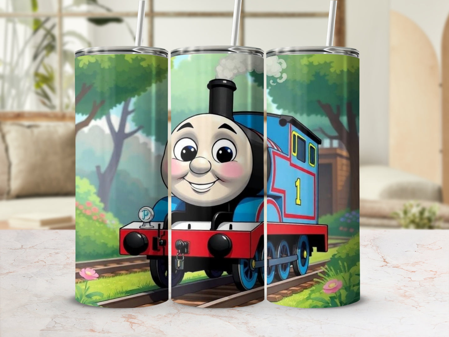 Animated Happy Train Character Tumbler Cup