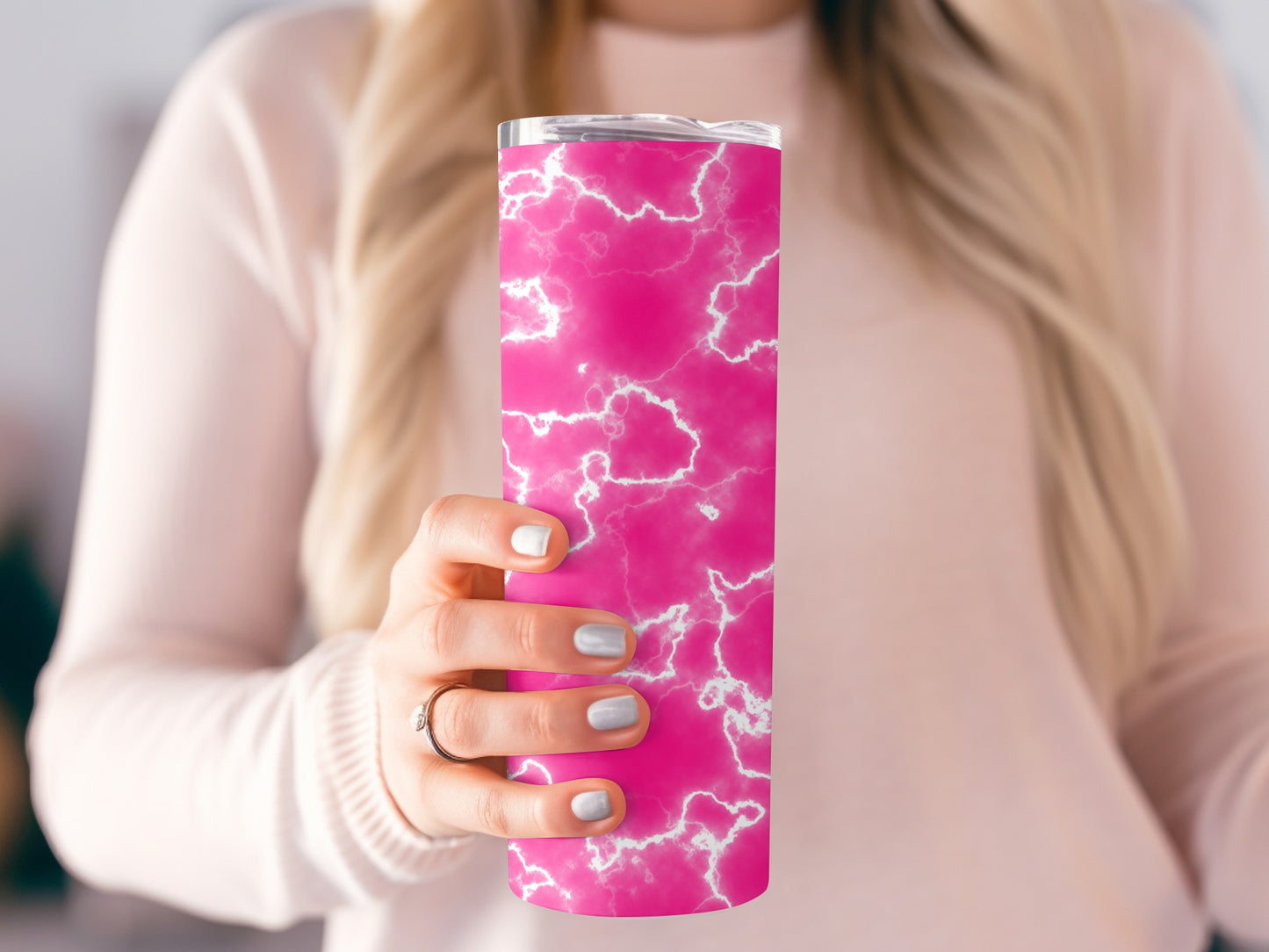 Electric Pink Lightning Design Great Gift Idea Tumblers