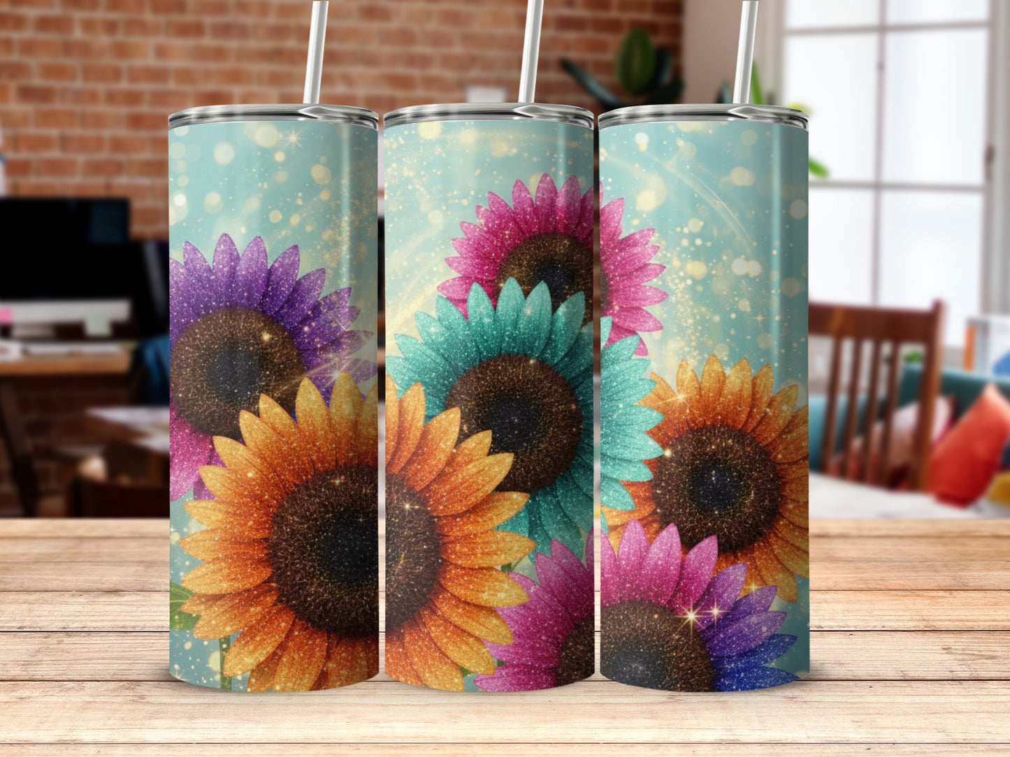 Vibrant Flowers Design Tall Insulated Tumbler Product