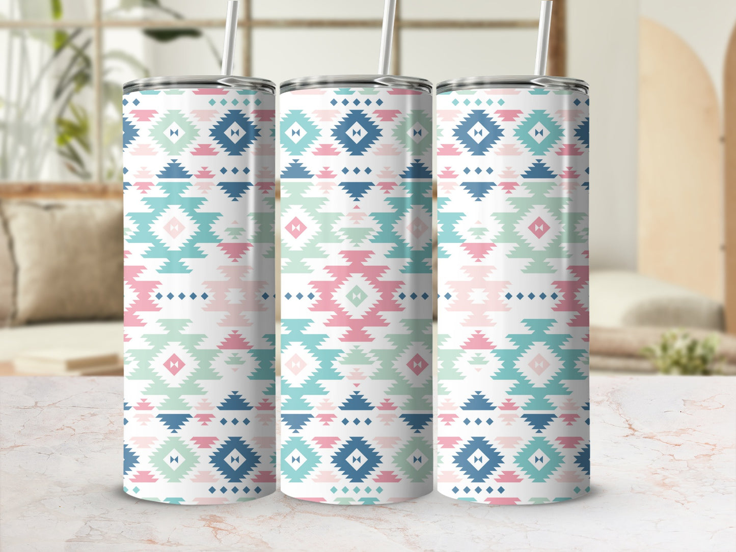 Aztec Geometric Pattern Double Wall Tumbler product