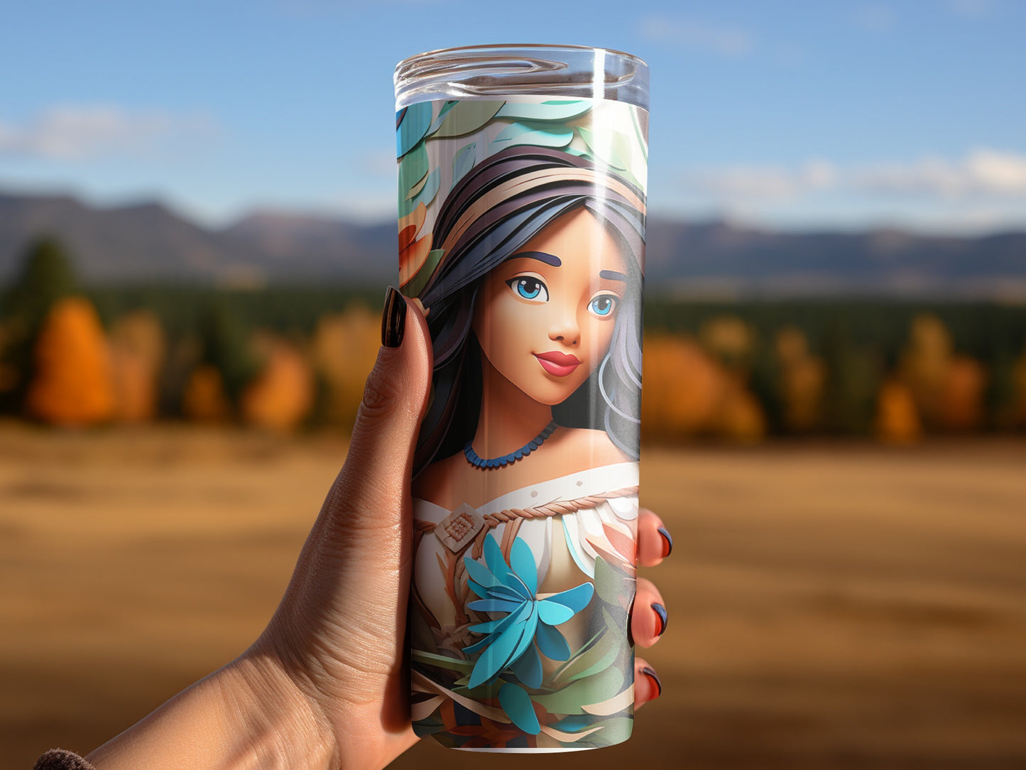 Beautifully Illustrated Tall Character Art Beverage Container