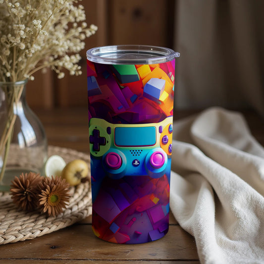 Colorful Gaming Controller Design Travel Tumbler