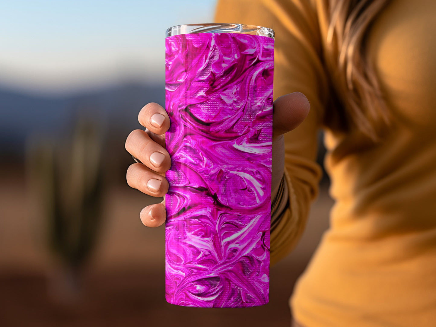 Abstract Pink Swirls Textured Background Image Tumblers