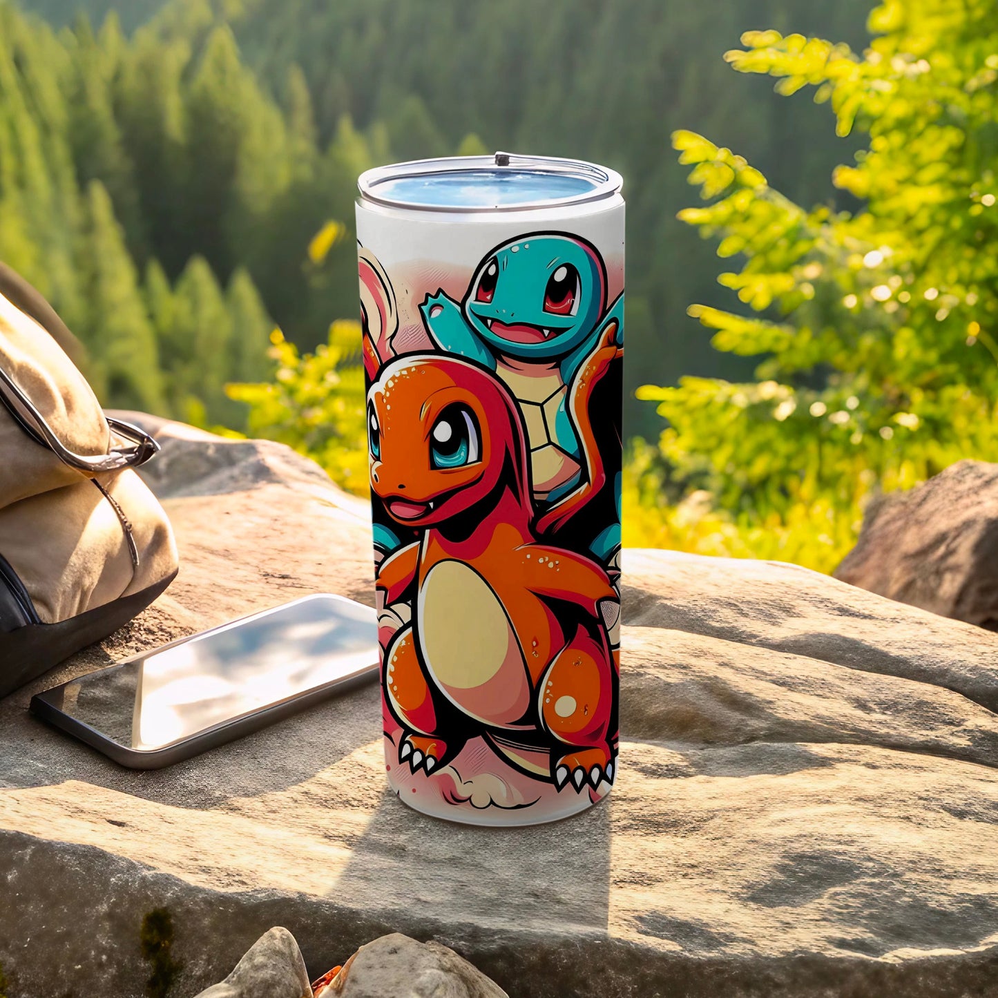 Vibrant Charmander and Squirtle Adventure Tumbler
