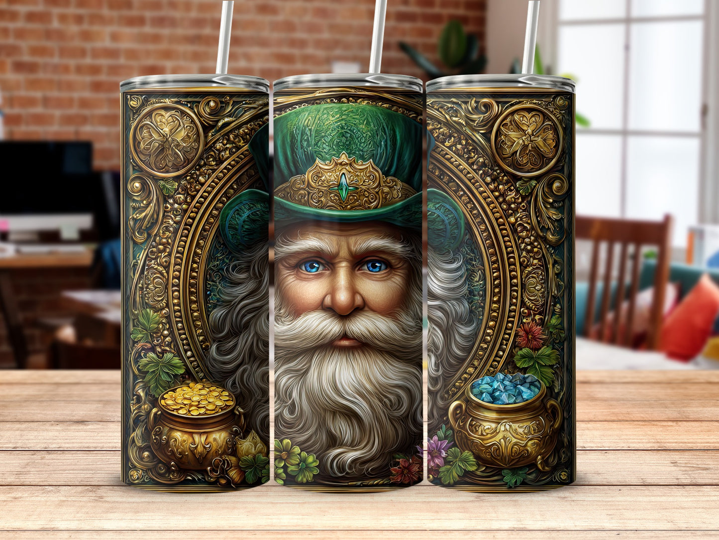 Intricate Steampunk Wizard Tall Tumbler Design