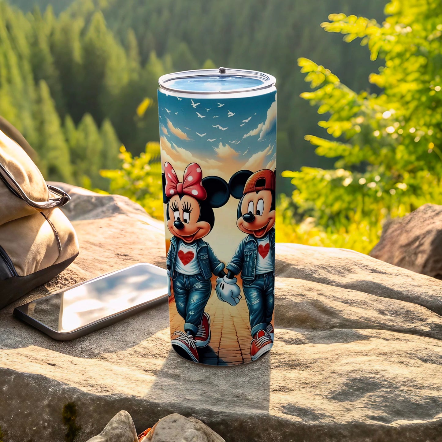 Mickey and Minnie Mouse Scenic Travel Tumbler