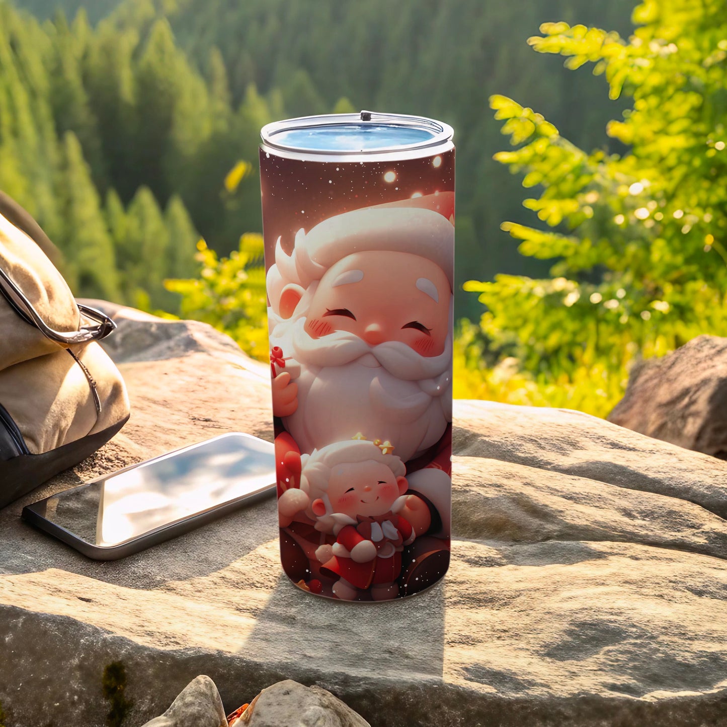 Cute Santa and Baby Insulated Tumbler for Holiday Joy