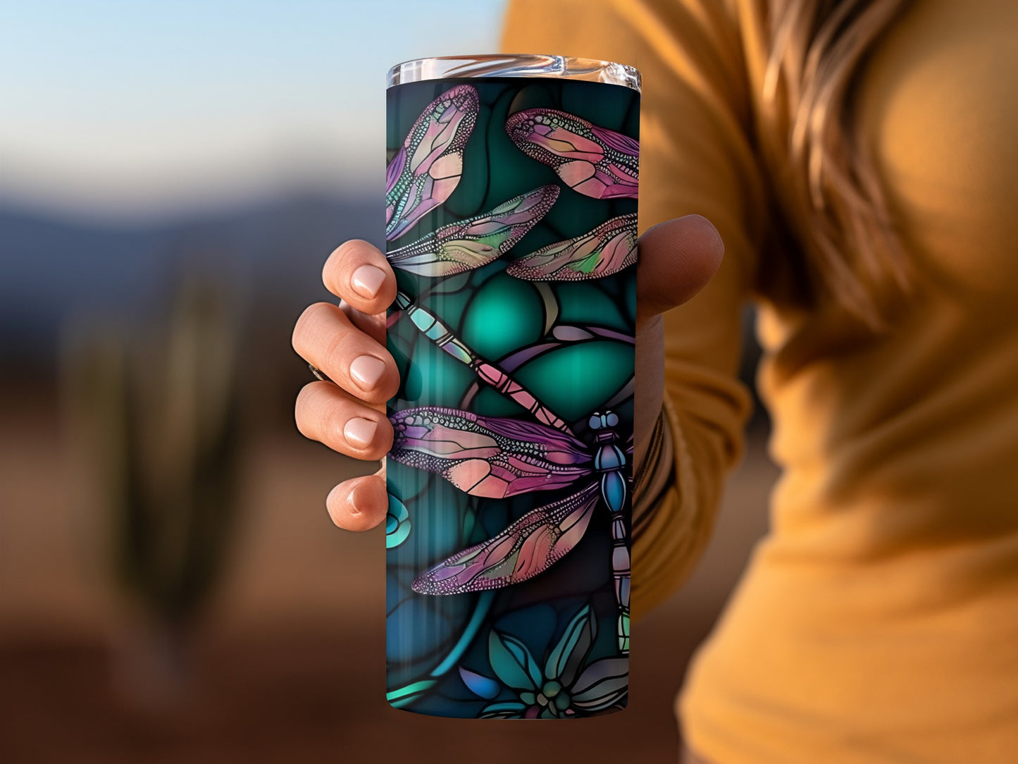 Vibrant Dragonfly Art Design Insulated Tumbler