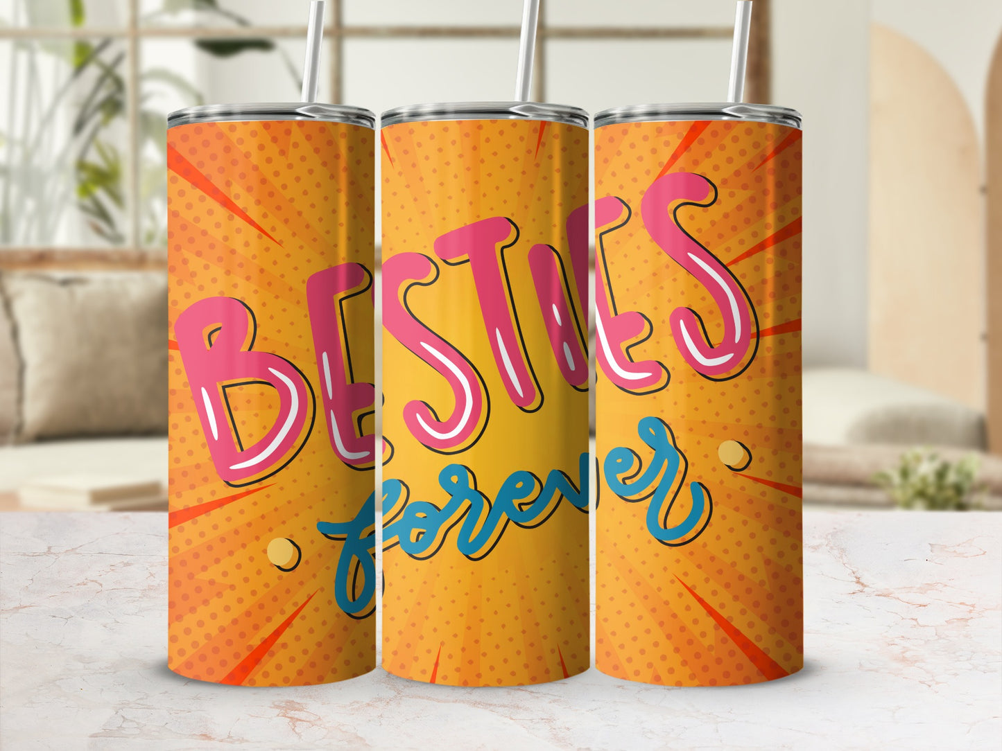 Besties Forever Colorful Insulated Tumbler Cup