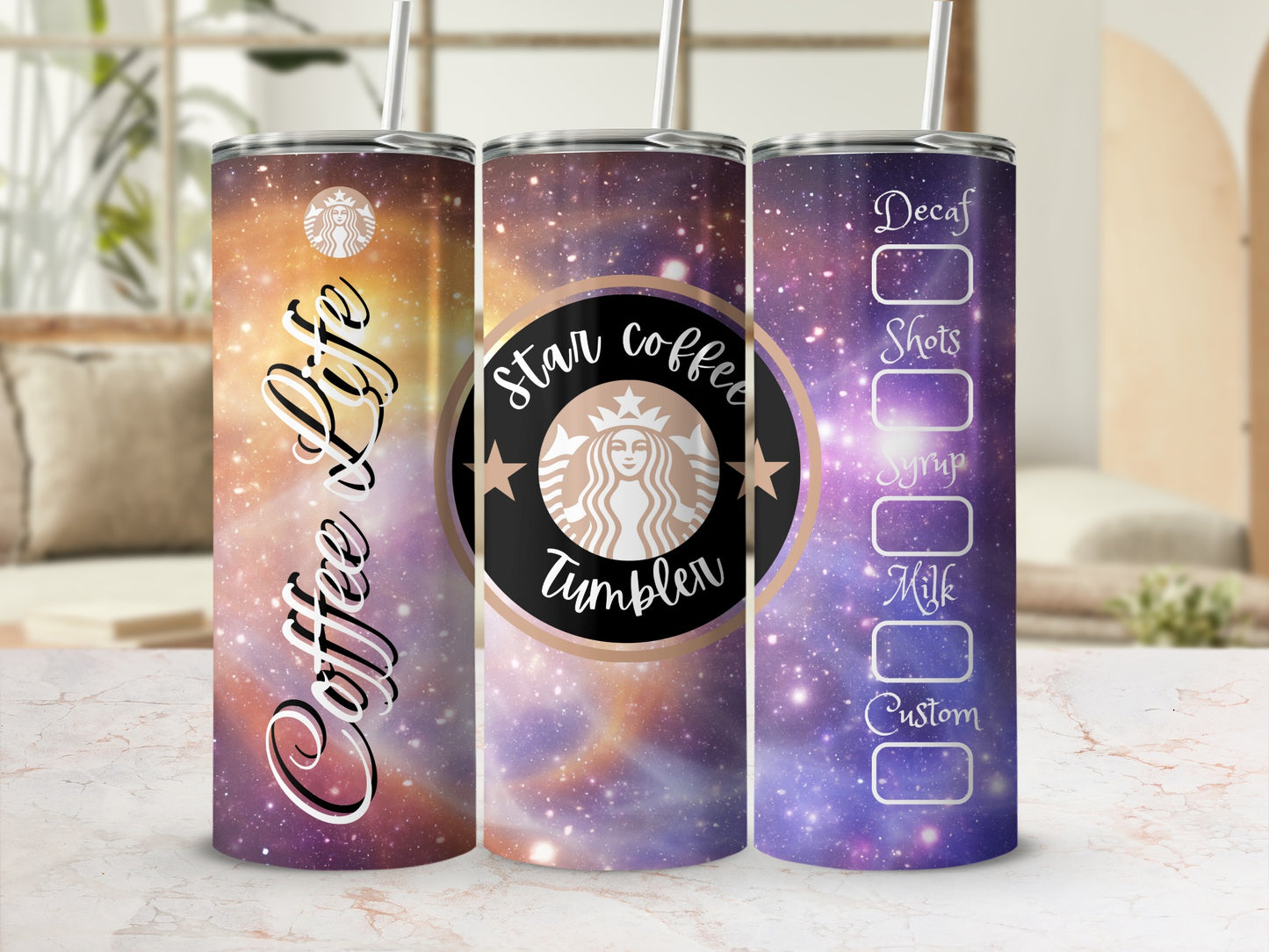 Star Coffee Life Tumbler with Custom Drink Options