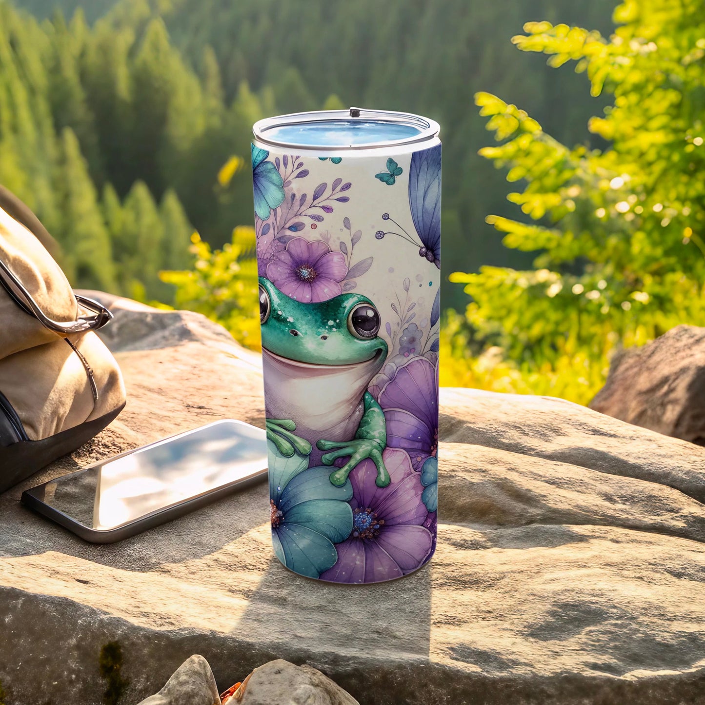 Cute Frog Floral Butterfly Design Tumbler product type