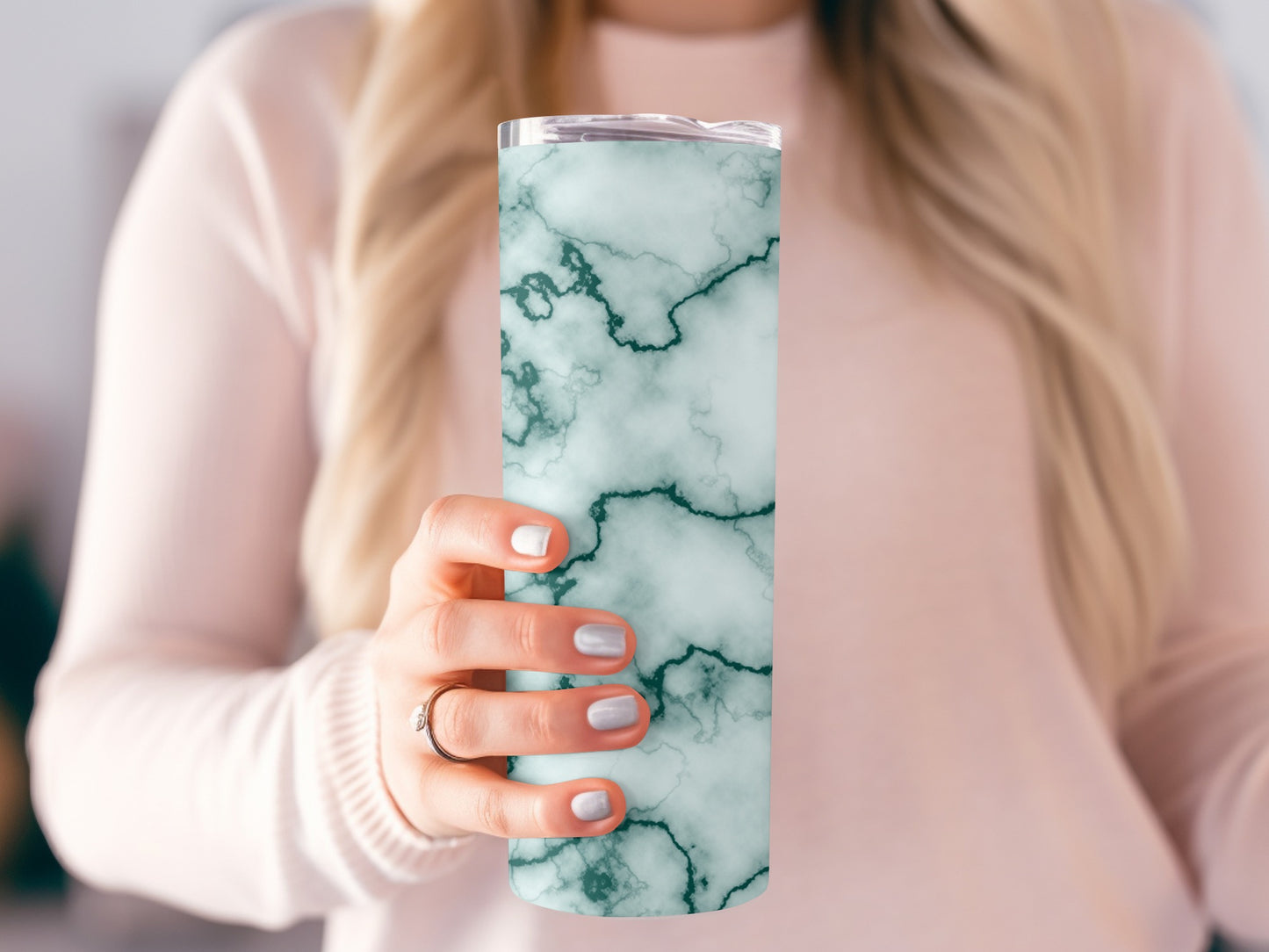 Artistic Marble Style Design in Light Colors Tumblers