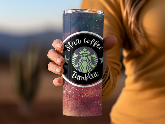 Star Coffee Tumbler Cosmic Gradient Design