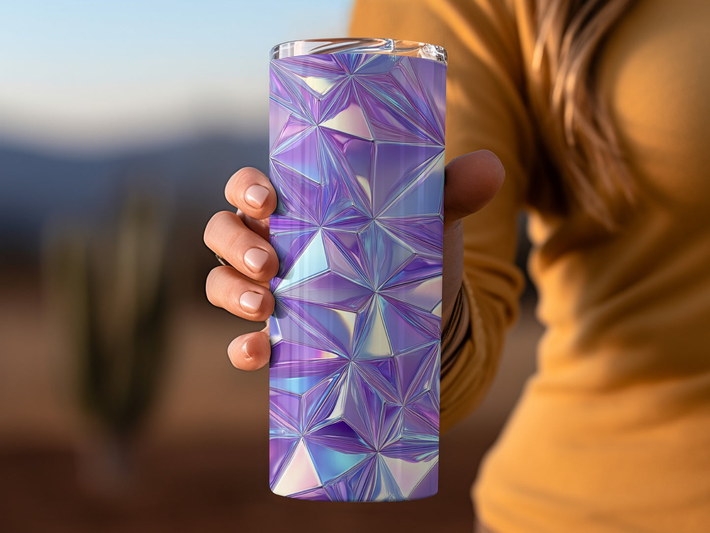 Lavender Sparkle Geometrical Design Abstract Tumblers