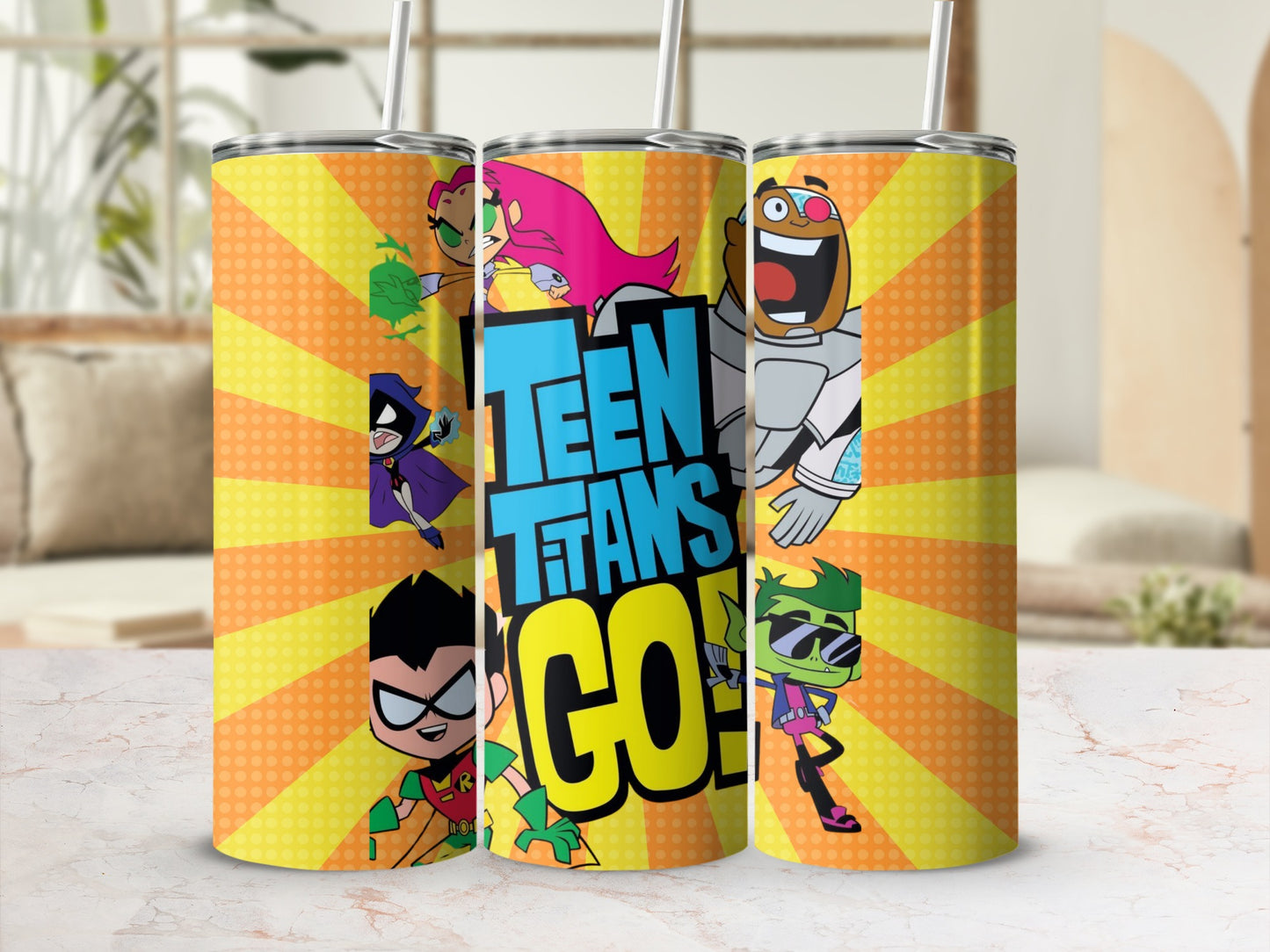 Teen Titans Go Colorful Character Tumbler Cup